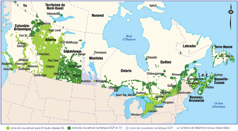 couverture géographique carte canada